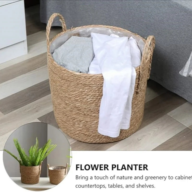 Natural Wicker Planter Basket  Flower Pot Rattan Straw Flower Basket For  Home Garden Decoration 20/25/30CM