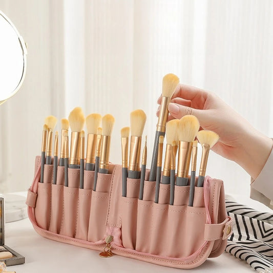 Multifunctional Makeup Brush Storage Bag Waterproof Artist Cosmetic Case Handbag Portable Travel Cosmetic Organizer Beauty Tools