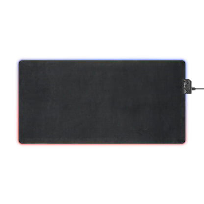 LED Gaming Mouse Pad — Neon Controller RGB Desk Mat with Crown Graphic