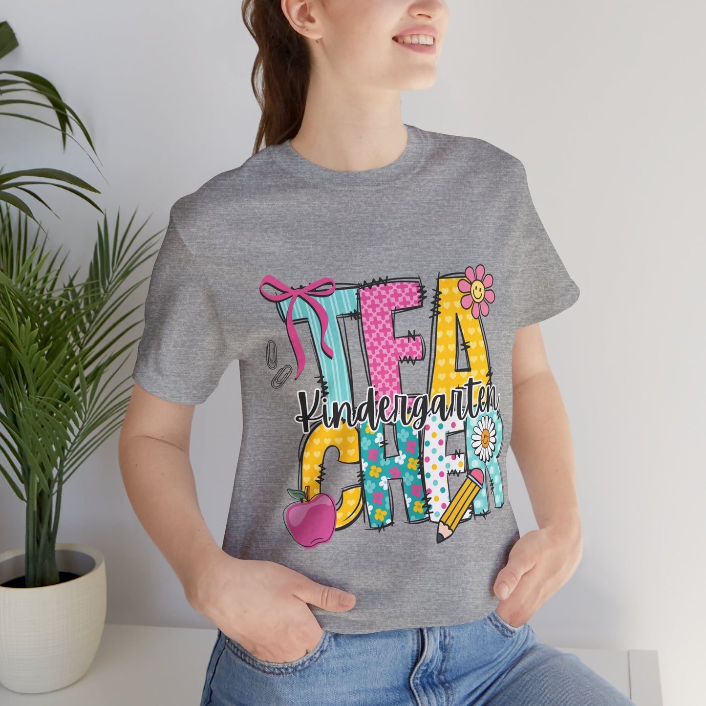 Kindergarten Teacher T‑Shirt – Cute Floral 'Kindergarten Teacher' Graphic Tee