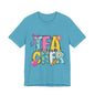 1st Grade Teacher T‑Shirt – 'Tea Cher' Cute School Staff Gift