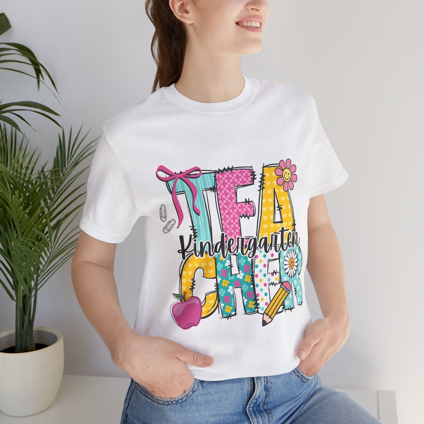 Kindergarten Teacher T‑Shirt – Cute Floral 'Kindergarten Teacher' Graphic Tee