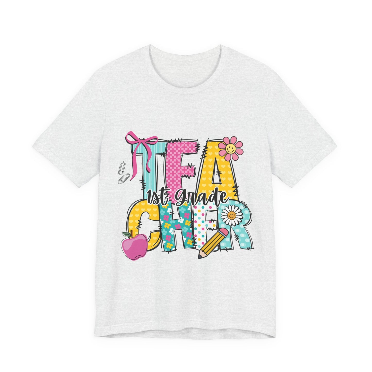 1st Grade Teacher T‑Shirt – 'Tea Cher' Cute School Staff Gift