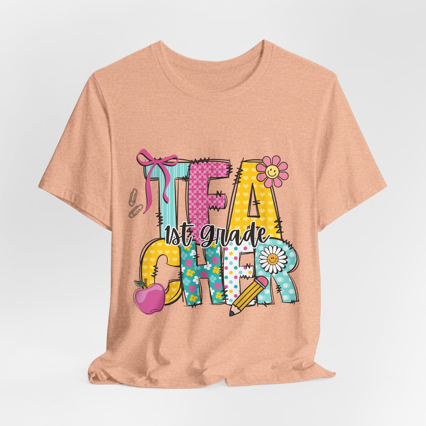 1st Grade Teacher T‑Shirt – 'Tea Cher' Cute School Staff Gift
