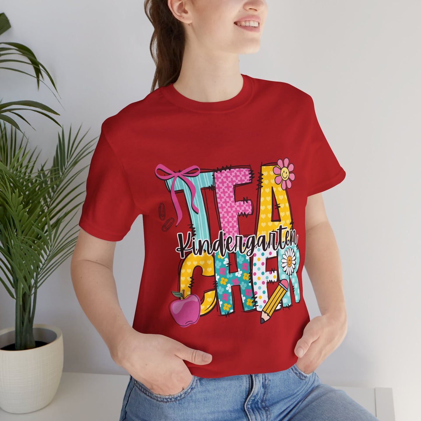Kindergarten Teacher T‑Shirt – Cute Floral 'Kindergarten Teacher' Graphic Tee
