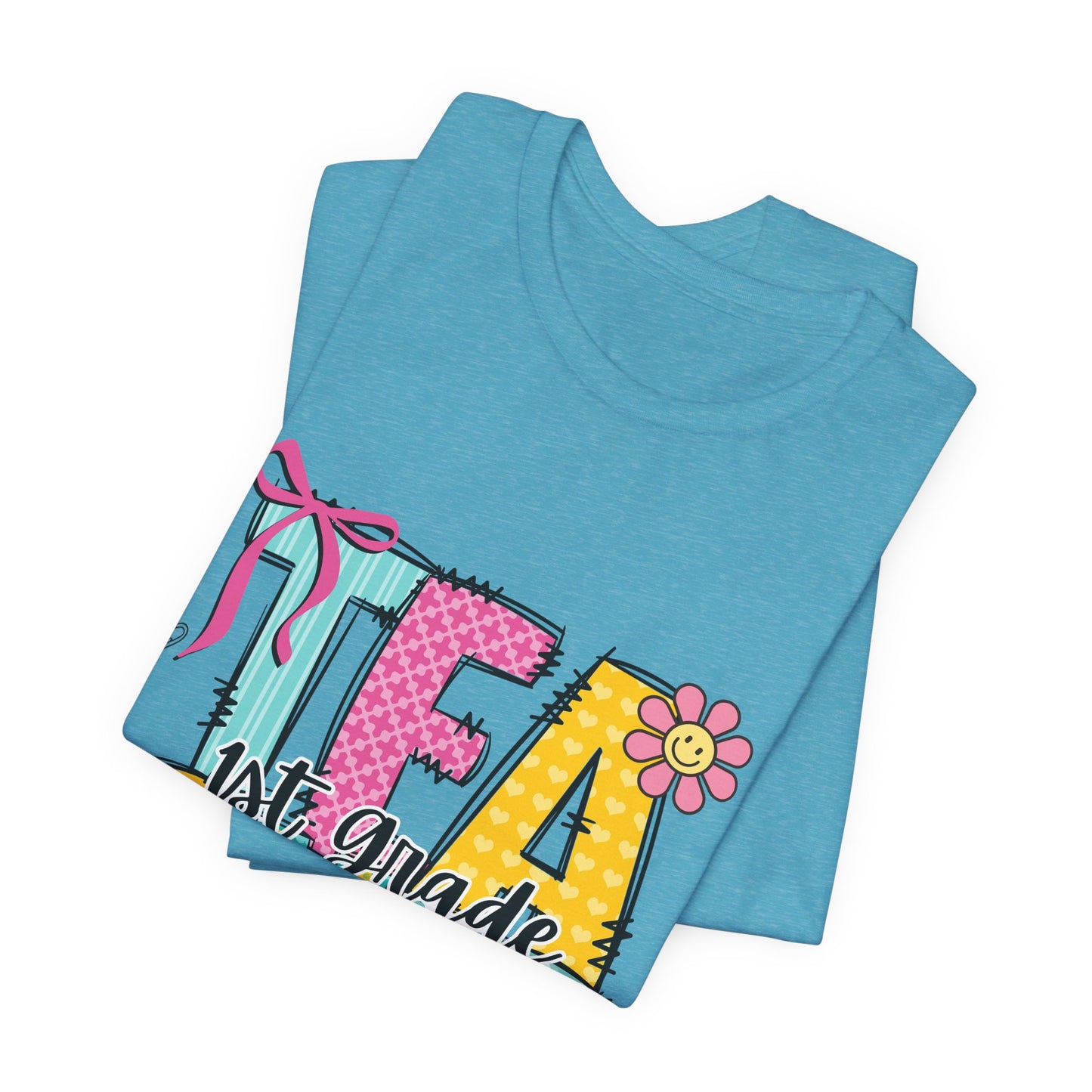 1st Grade Teacher T‑Shirt – 'Tea Cher' Cute School Staff Gift