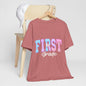 First Baby Milestone Tee — Pastel Floral "FIRST" Newborn Photo Shirt