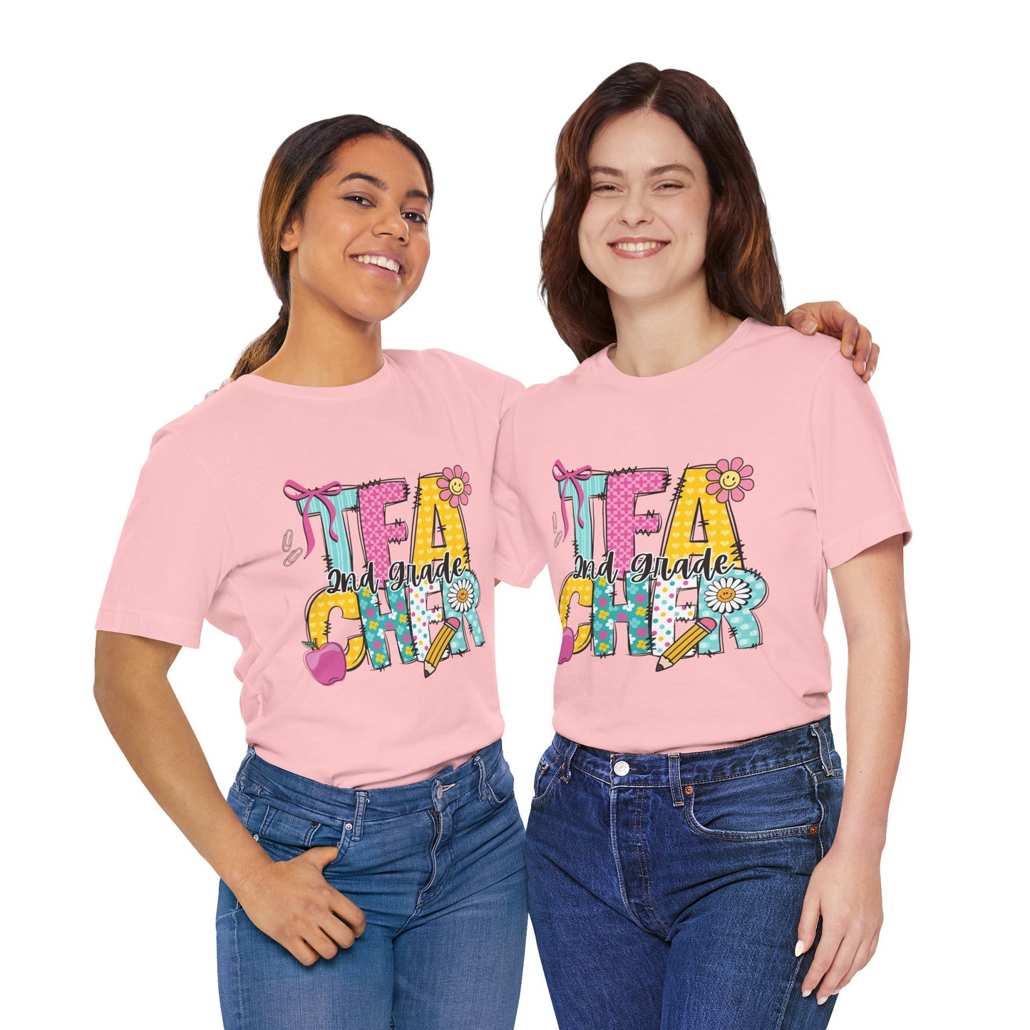 Teacher T-Shirt — "1st Grade Teacher" Colorful School Staff Tee