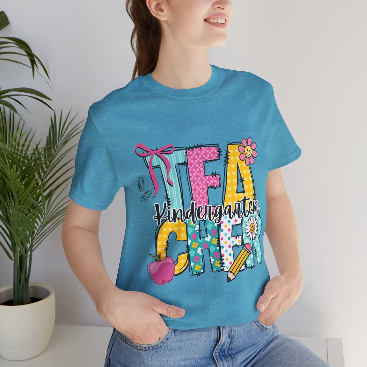 Kindergarten Teacher T‑Shirt – Cute Floral 'Kindergarten Teacher' Graphic Tee