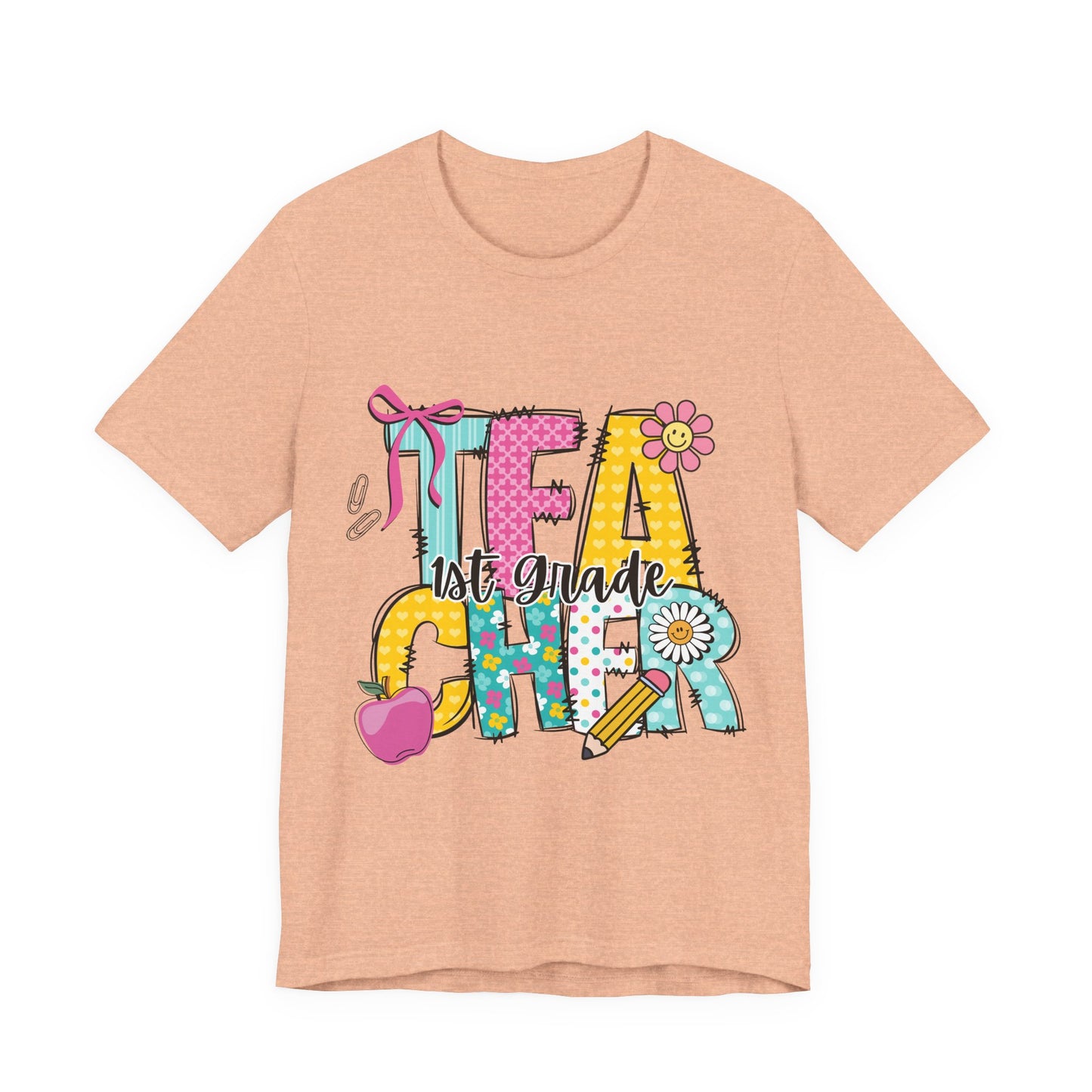 1st Grade Teacher T‑Shirt – 'Tea Cher' Cute School Staff Gift