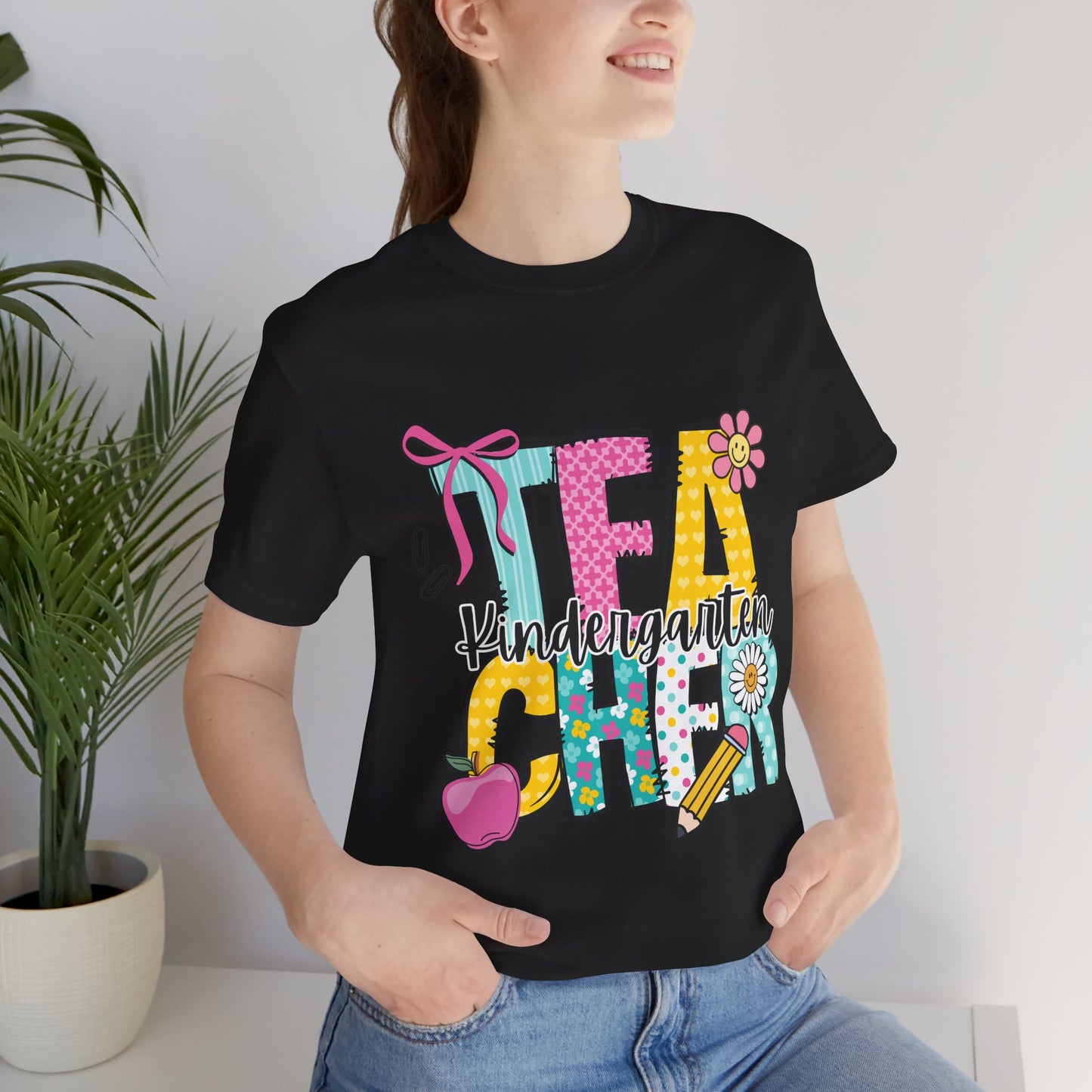 Kindergarten Teacher T‑Shirt – Cute Floral 'Kindergarten Teacher' Graphic Tee