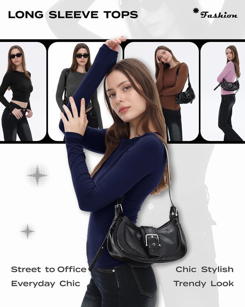 Womens Long Sleeve Crew Neck T Shirt