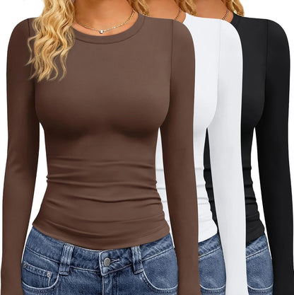 Womens Long Sleeve Crew Neck T Shirt