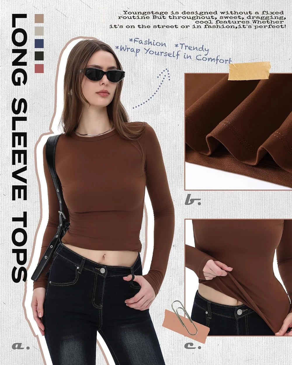 Womens Long Sleeve Crew Neck T Shirt
