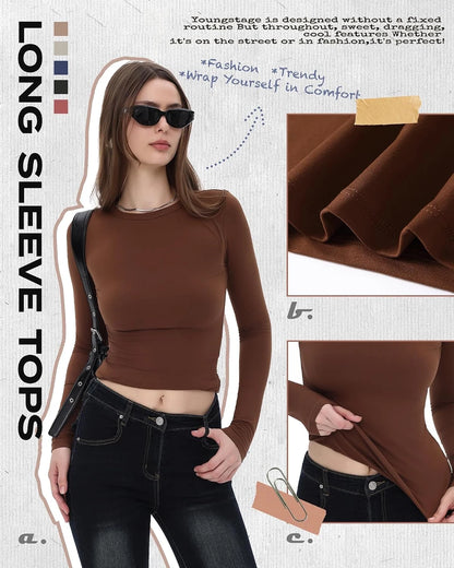 Womens Long Sleeve Crew Neck T Shirt