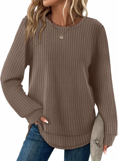 Waffle Knit Long Sleeve Tunic