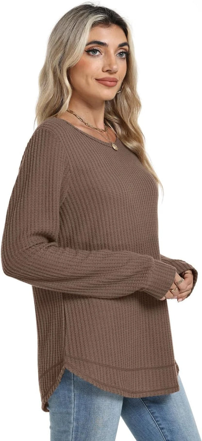 Waffle Knit Long Sleeve Tunic