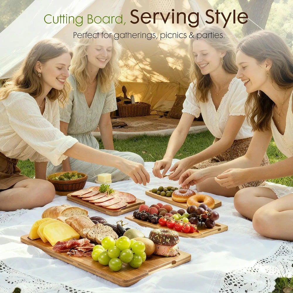 Deep-Carbonized Bamboo Cutting Board Set