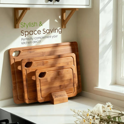 Deep-Carbonized Bamboo Cutting Board Set