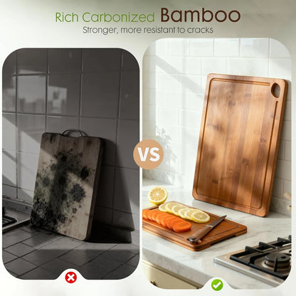 Deep-Carbonized Bamboo Cutting Board Set
