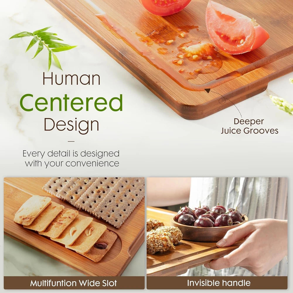 Deep-Carbonized Bamboo Cutting Board Set