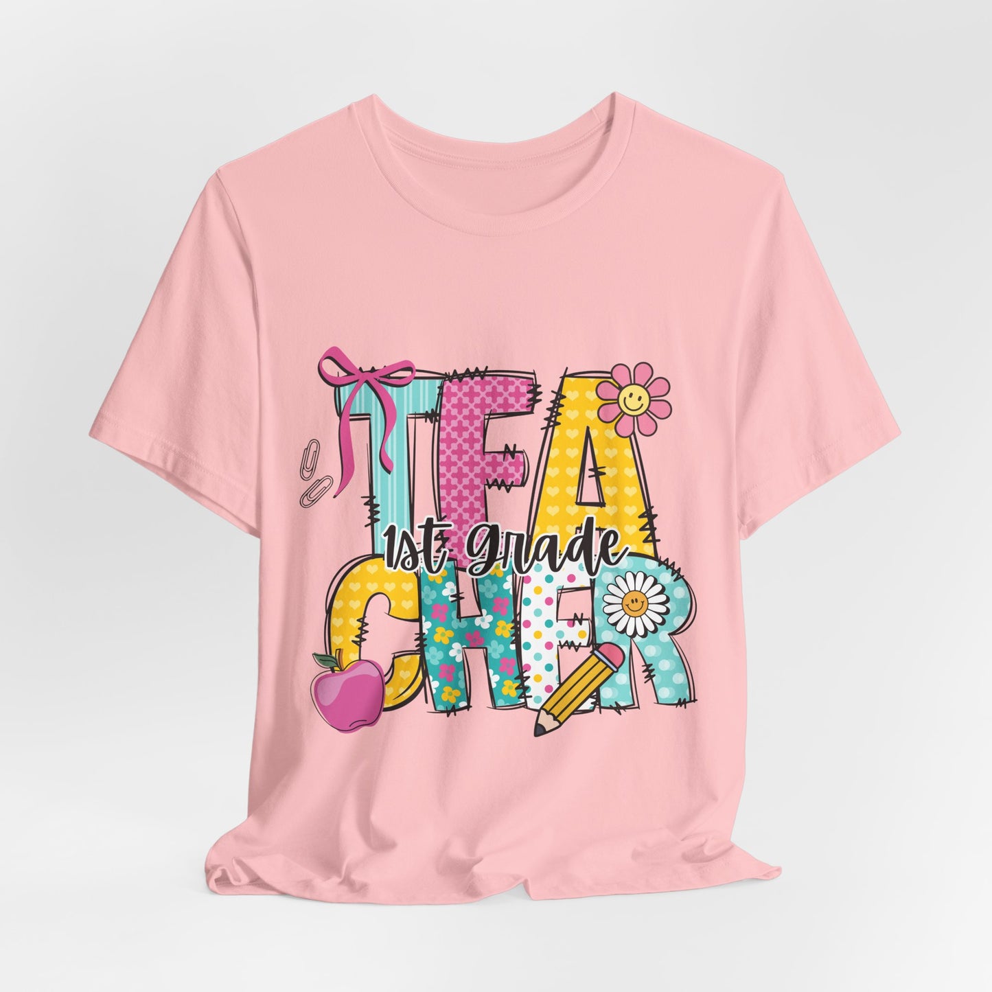 1st Grade Teacher T‑Shirt – 'Tea Cher' Cute School Staff Gift