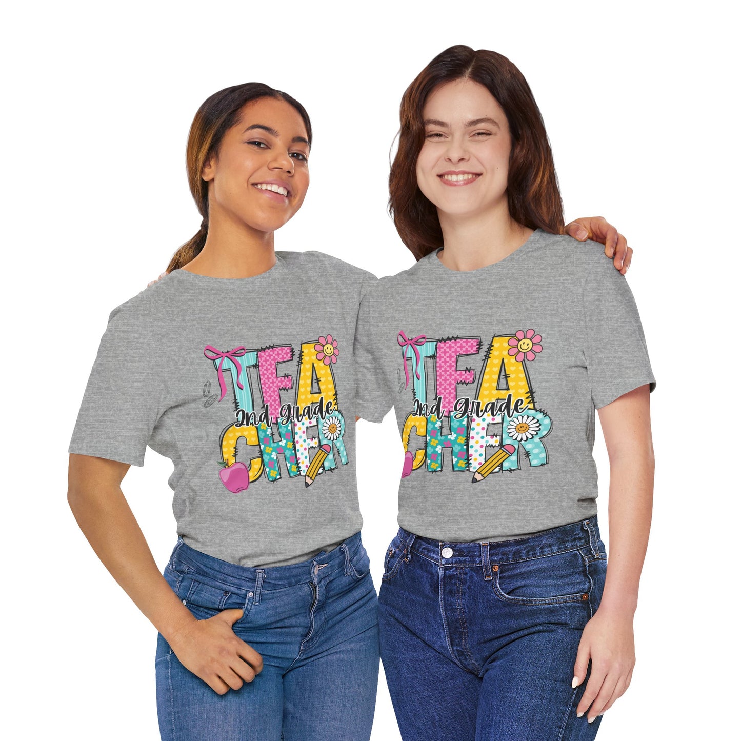 Teacher T-Shirt — "1st Grade Teacher" Colorful School Staff Tee