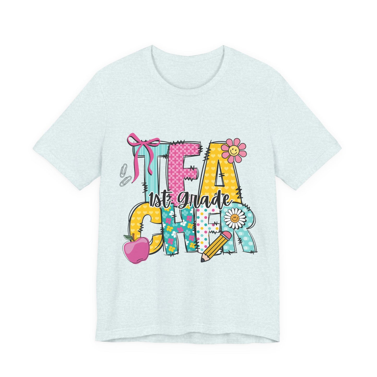 1st Grade Teacher T‑Shirt – 'Tea Cher' Cute School Staff Gift