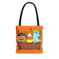 Halloween Candy Ghost Tote Bag — Cute Pumpkin & Candy Corn Trick-or-Treat Tote