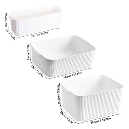 WORTHBUY Multifunctional Plastic Storage Box With Handle Desktop Organizer For Food Bathroom Kitchen Cabinet Storage Organizer