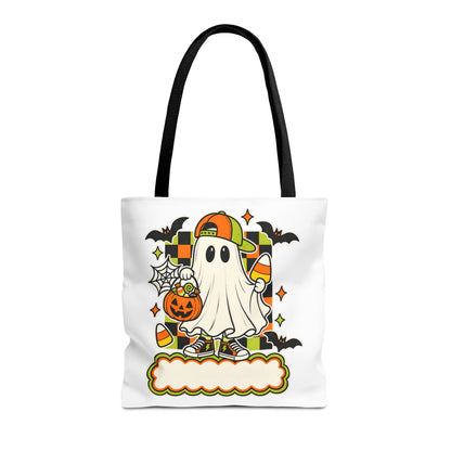 Halloween Ghost Candy Tote Bag — Cute Trick-or-Treat Pumpkin & Candy Corn Design