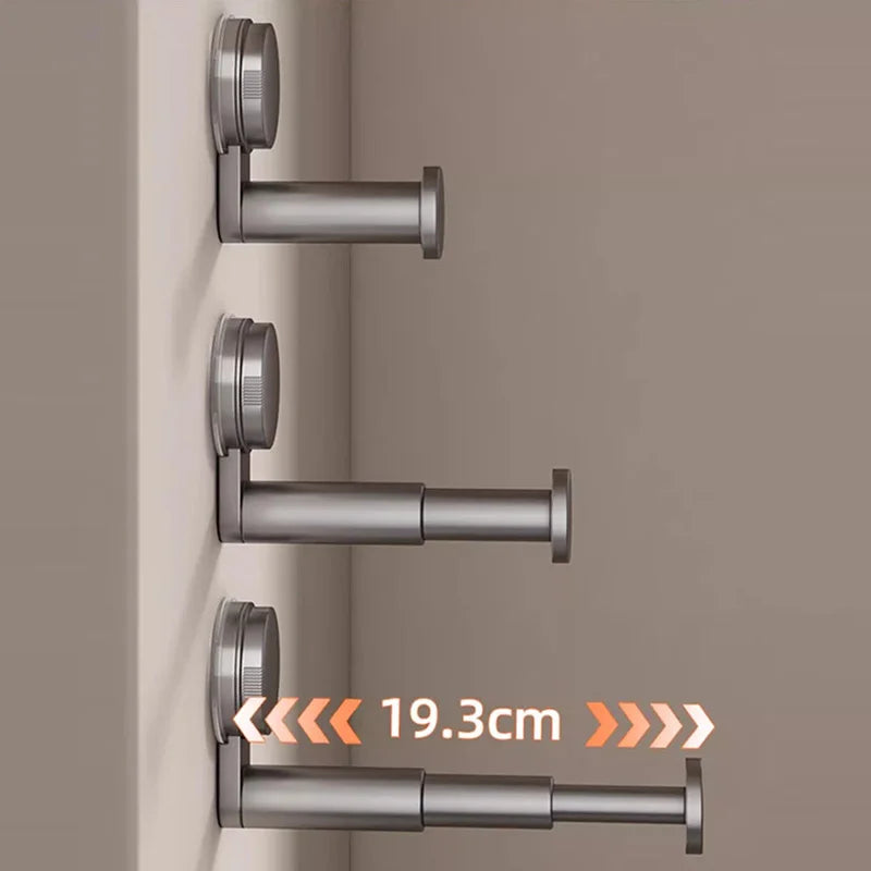 AOBT Hanger Storage Rack No-Drill Suction Cup Installation,Folding Rack Retractable Adjustable Length Home Use Hanger,Container