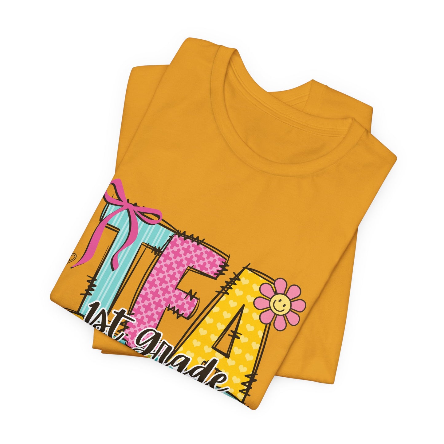 1st Grade Teacher T‑Shirt – 'Tea Cher' Cute School Staff Gift