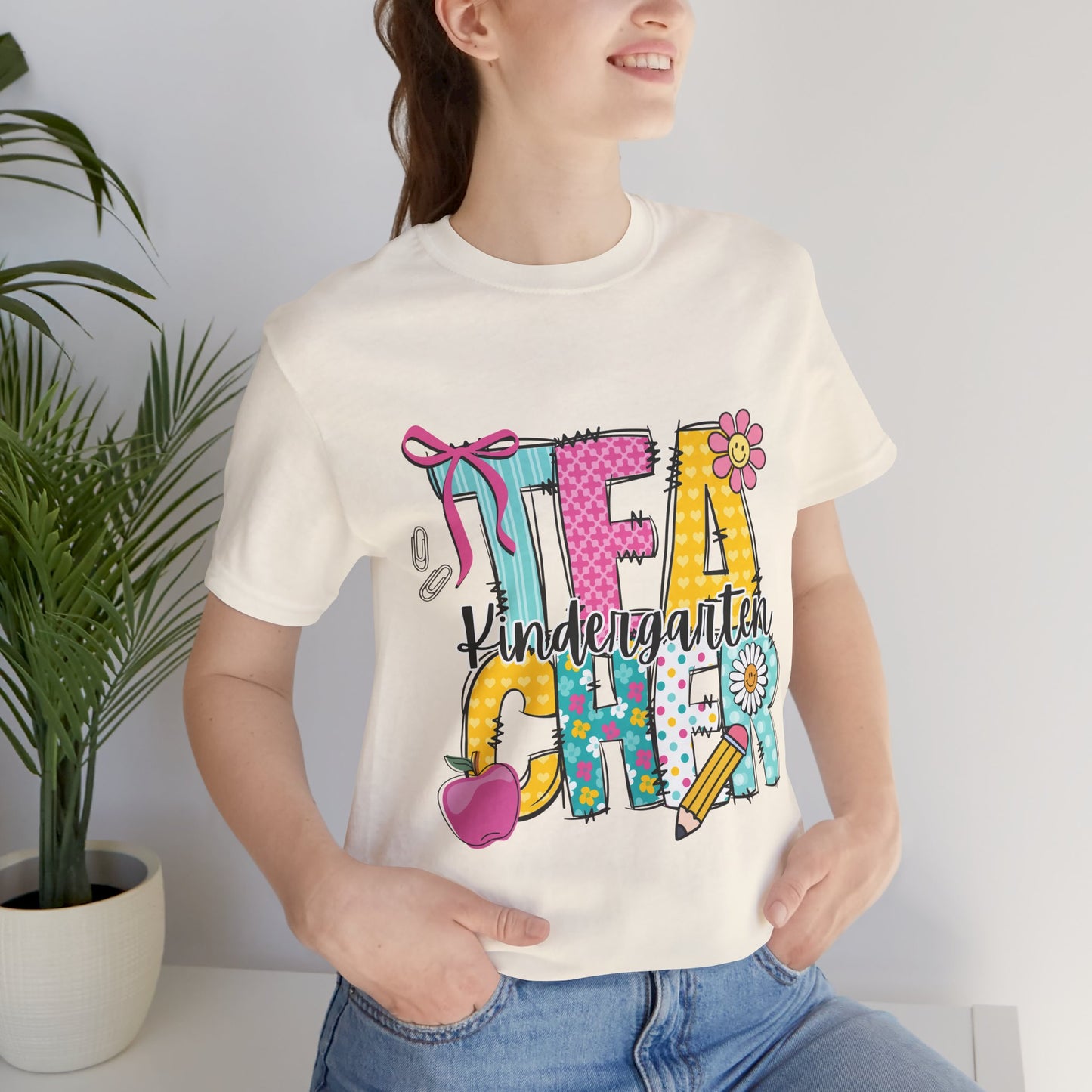 Kindergarten Teacher T‑Shirt – Cute Floral 'Kindergarten Teacher' Graphic Tee
