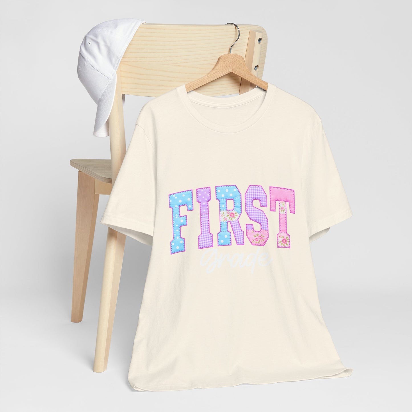 First Baby Milestone Tee — Pastel Floral "FIRST" Newborn Photo Shirt