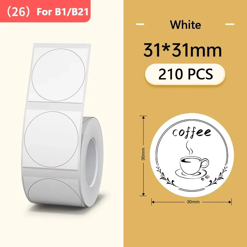 Niimbot Labels Sticker White/Color/Transparent Thermal Adhesive Paper Roll Printer Paper For Niimbot B1 B21 Portable Printer