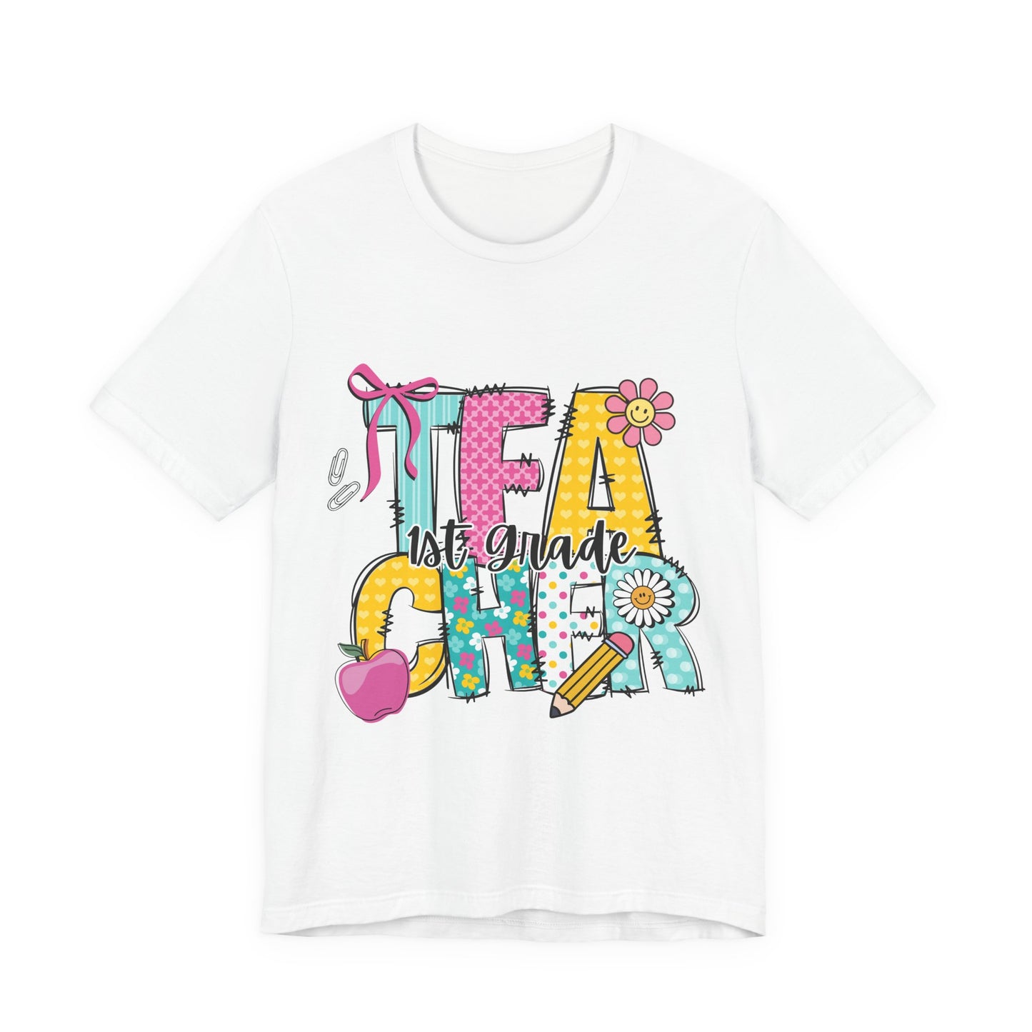 1st Grade Teacher T‑Shirt – 'Tea Cher' Cute School Staff Gift