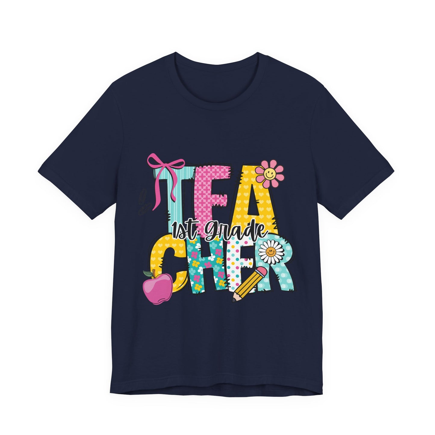 1st Grade Teacher T‑Shirt – 'Tea Cher' Cute School Staff Gift