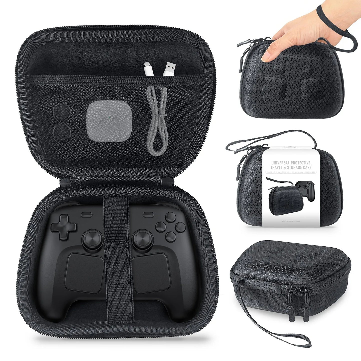 Carrying Case Compatible with Steam Controller Protective Storage Bag for NS2 PRO/PS5/PS4 Controller Hard Shell Travel Case
