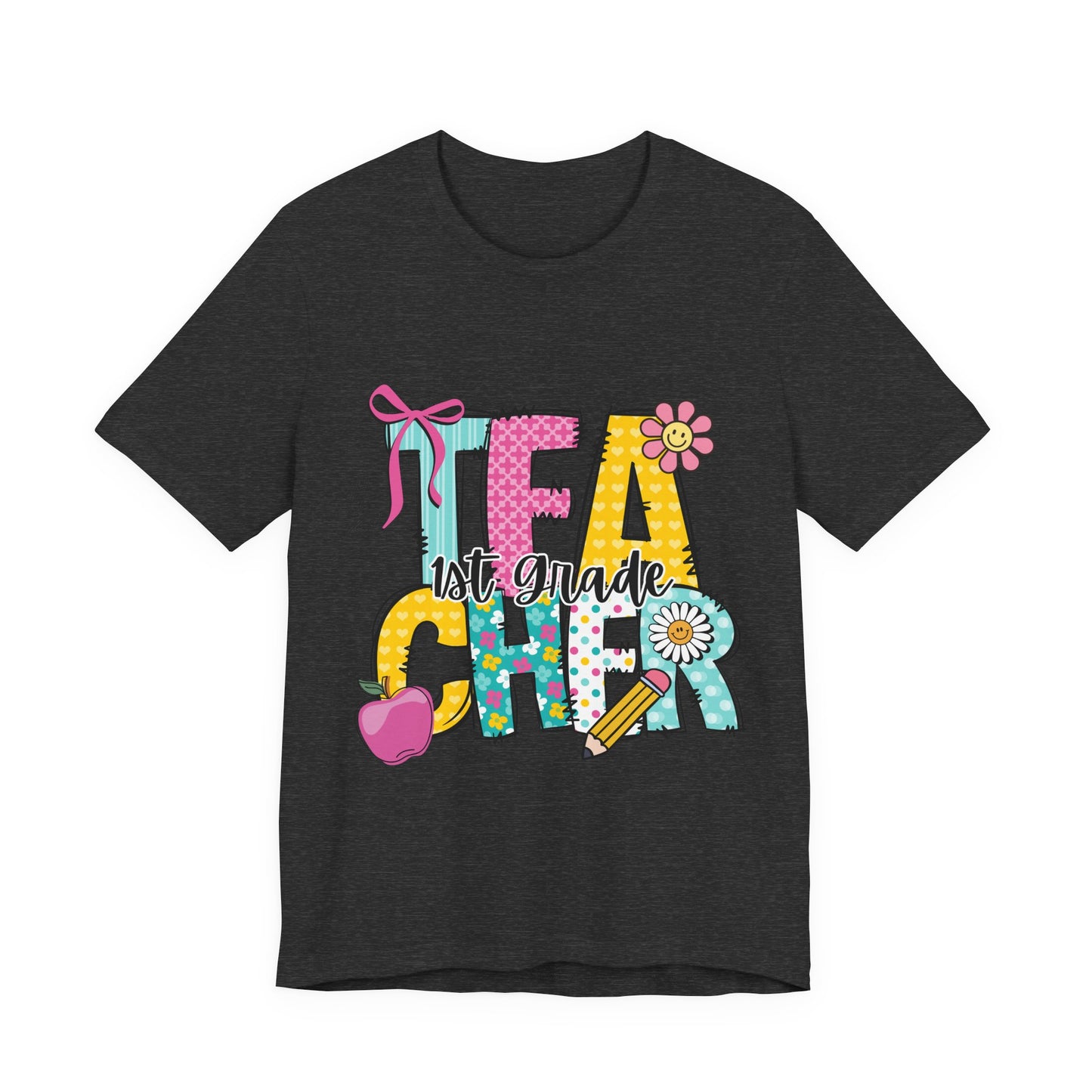1st Grade Teacher T‑Shirt – 'Tea Cher' Cute School Staff Gift