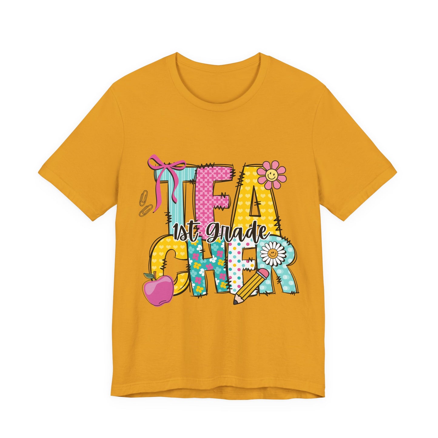 1st Grade Teacher T‑Shirt – 'Tea Cher' Cute School Staff Gift