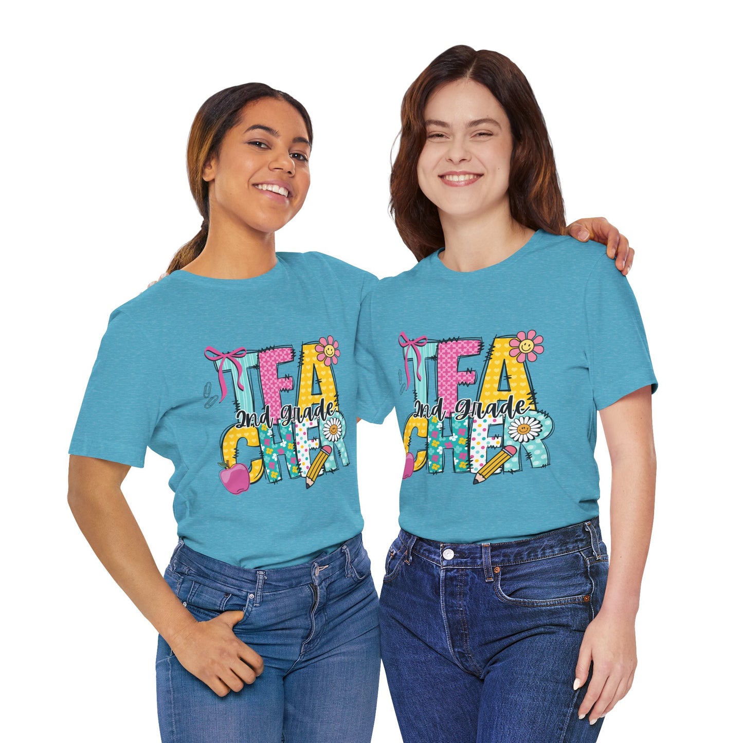 Teacher T-Shirt — "1st Grade Teacher" Colorful School Staff Tee