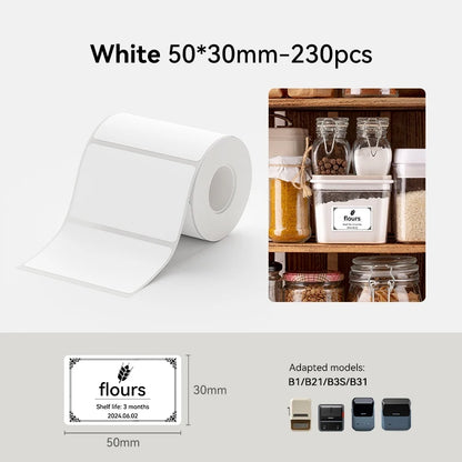 Niimbot Labels Sticker White/Color/Transparent Thermal Adhesive Paper Roll Printer Paper For Niimbot B1 B21 Portable Printer