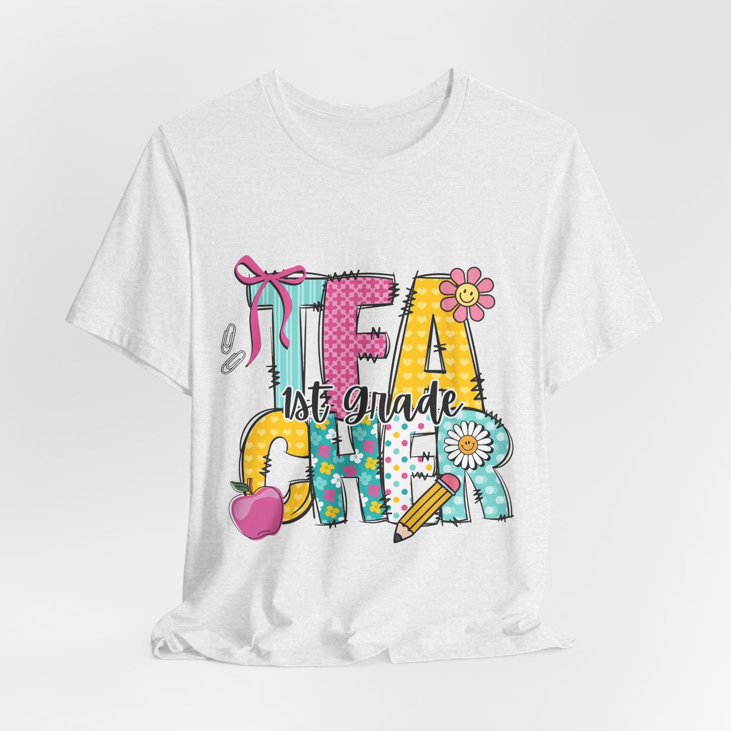 1st Grade Teacher T‑Shirt – 'Tea Cher' Cute School Staff Gift