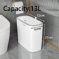 Narrow Shape Press Ring Trash Can with Lid for Bathroom Gap, Highlighting the Features of Garbage Classification