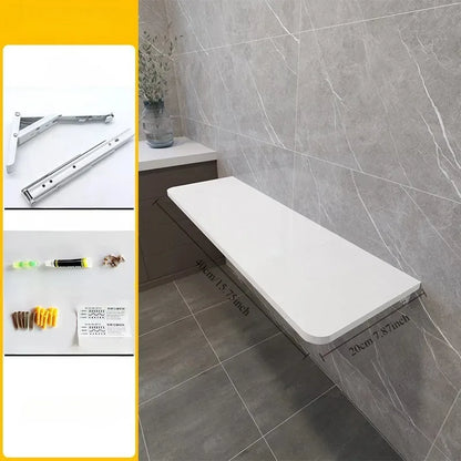 1Pc Wall Mounted Folding Table,Space Saving Wall Rack with Baffle for Home Restaurant Furniture