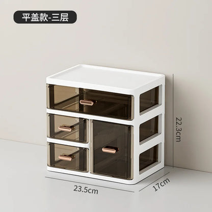 Desktop Large Capacity Storage Box Makeup Table Skincare Organizer Multi-Layer Drawer Storage Box for Students