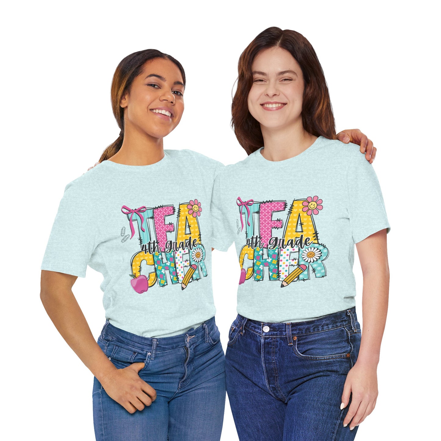 4th Grade Teacher Tee — Cute Colorful "Lead 4th Grade" School Teacher Shirt