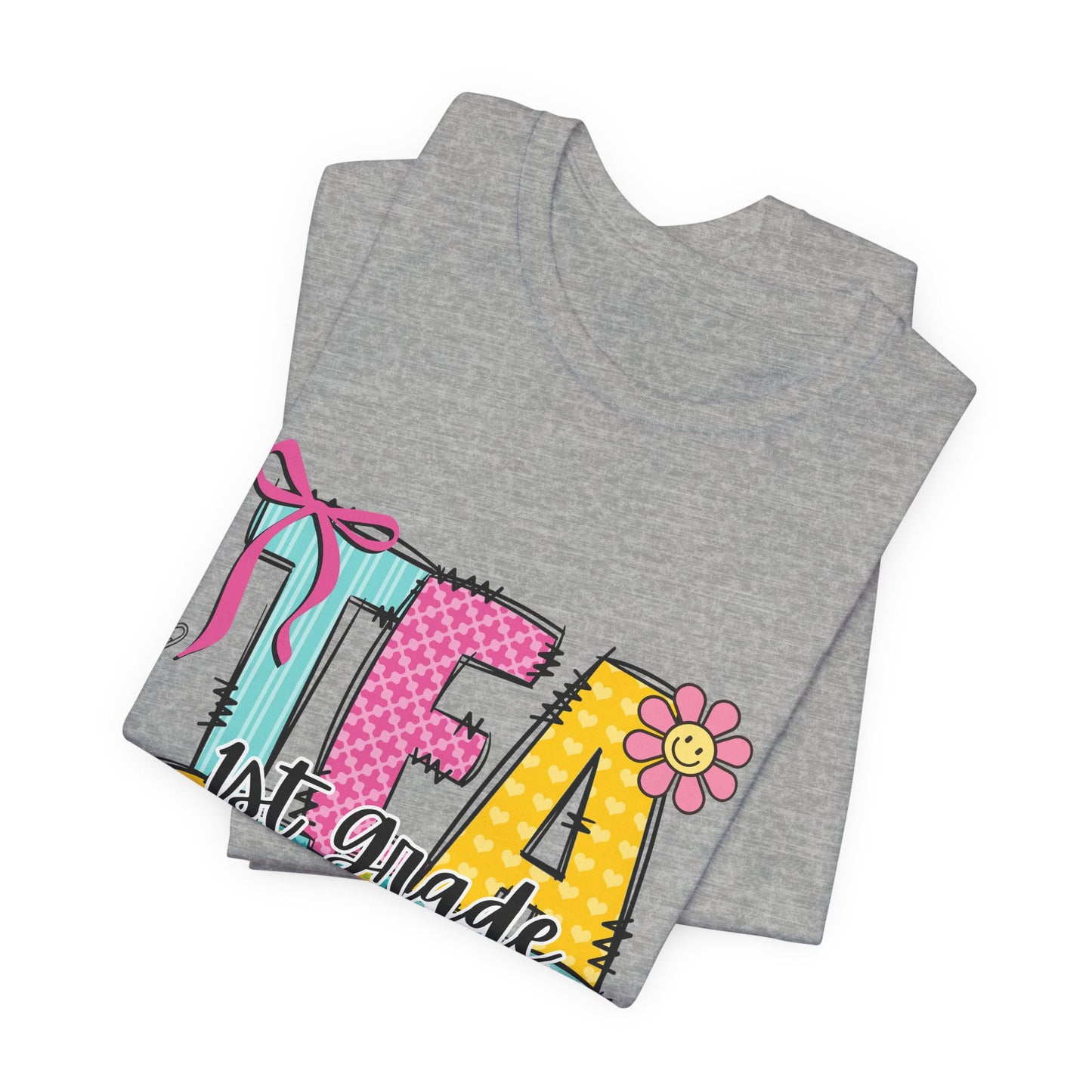 1st Grade Teacher T‑Shirt – 'Tea Cher' Cute School Staff Gift