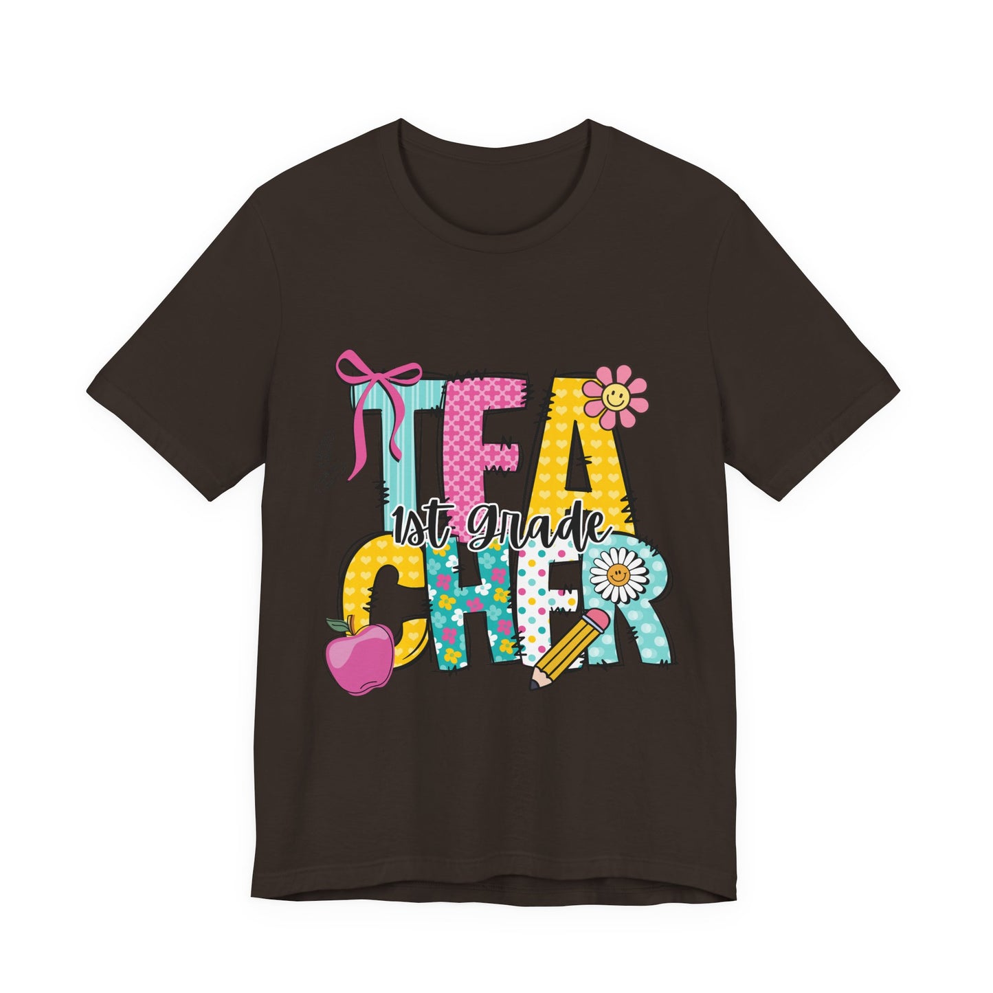 1st Grade Teacher T‑Shirt – 'Tea Cher' Cute School Staff Gift